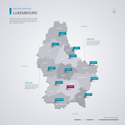 luxembourg map with infographic elements pointer vector