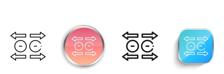 magnet icon thin linear regular and button style vector image
