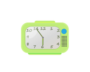 old rectangular alarm clock with off button vector