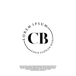 cb initial handwriting logo design Vector Image