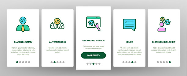 developer onboarding icons set vector