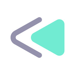 fast reverse button flat color ui icon vector image
