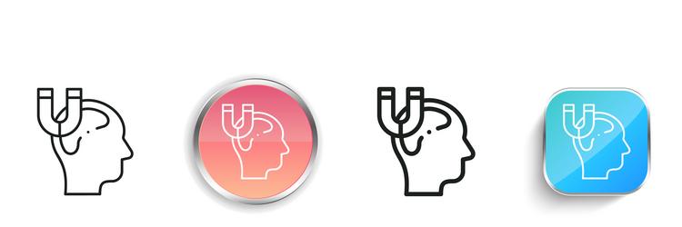 magnet icon thin linear regular and button style vector image