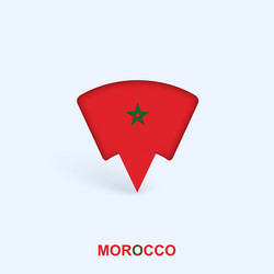 morocco flag map pointer design with shadow vector image