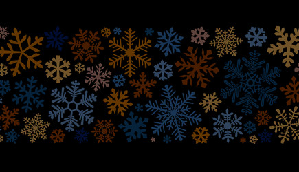 multicolor snowflake pattern on black background vector image