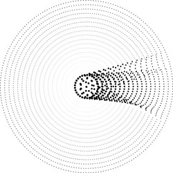 Radial element with random dots circles rings vector