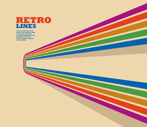 retro style abstract background with curve lines vector image