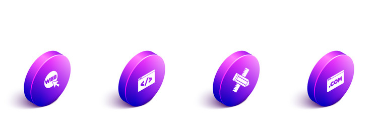 set isometric web and graphic design front end vector image