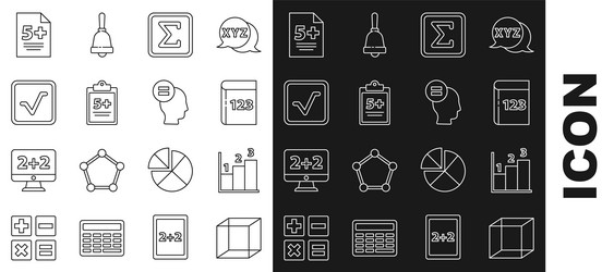 set line function mathematical symbol graph vector image