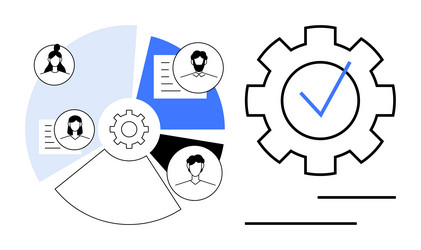 collaboration and workflow automation represented vector image