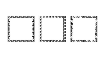 Greek ornament rectangle frame set meander square Vector Image