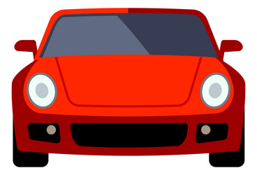 Red car icon high speed sport auto front view vector