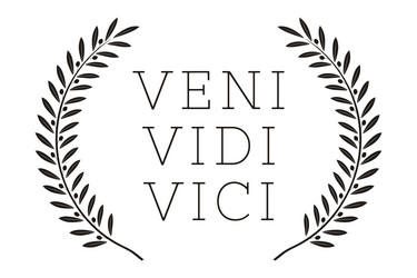 veni vidi vici latin quote poster vector