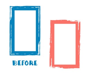 before and after screen banner with empty space vector image