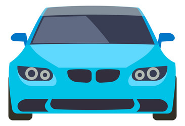 Car icon blue modern auto front view vector