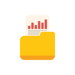 yellow folder with business report containing data vector image