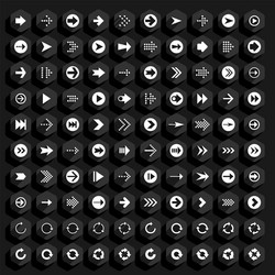 flat arrow icon hexagon web button vector image