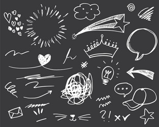 hand drawn set elements for concept design vector