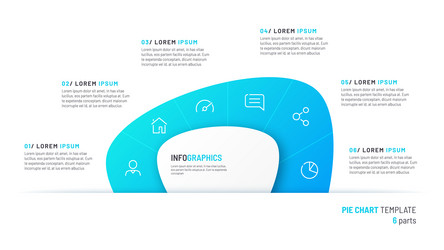Pie chart concept with 8 parts template Royalty Free Vector