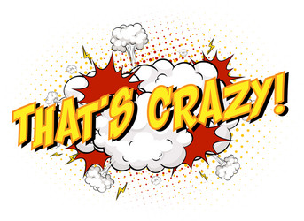 word thats crazy on comic cloud explosion vector