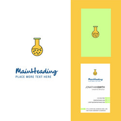 Beaker creative logo and business card vertical vector