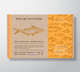 fish pattern realistic cardboard container vector