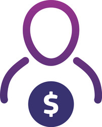 linear user or account icon with dollar sign vector