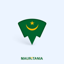 mauritania flag map pointer design with shadow vector image