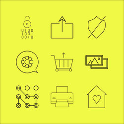 web linear icon set simple outline icons vector image