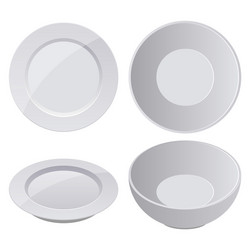 Realistic porcelain plate vector