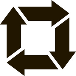 four dark arrows creating a continuous square vector image