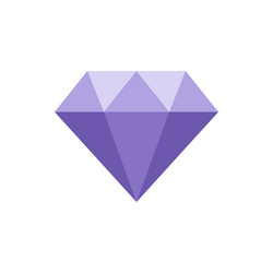 Huge bright purple gem flat vector