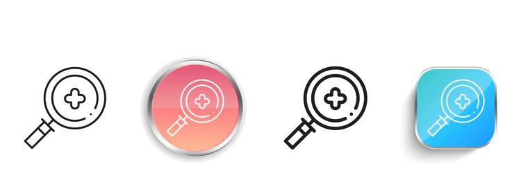 magnifier icon thin linear regular and button vector image