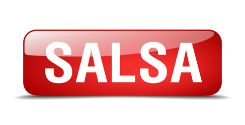 salsa red square 3d realistic isolated web button vector image