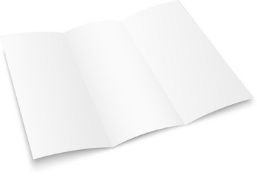 Tri-fold brochure mock-up blank white vector