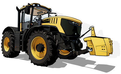 yellow agricultural tractor vector