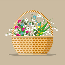 Flowers in a basket vector