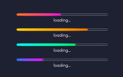 Loading bar collection status set color vector