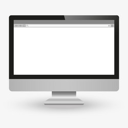 modern personal computer with open browser vector