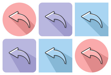 Outlined icon of left curved arrow with parallel vector