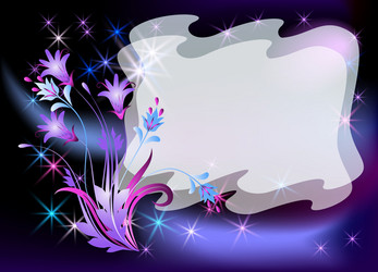 Background with flowers and stars vector