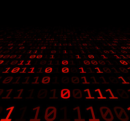 binary background with red digits vector image