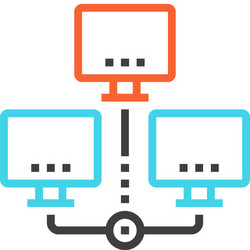 distributed database flat line web icon concept vector image