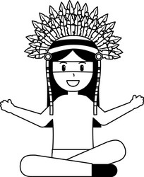 Native american indian character holding tomahawk Vector Image