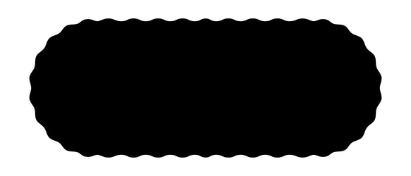 oval rectangle with wavy edges rectangular shape vector image