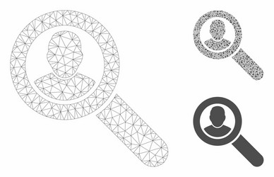 search user mesh network model and triangle vector image