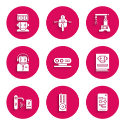 set 3d scanning system remote control algorithm vector image