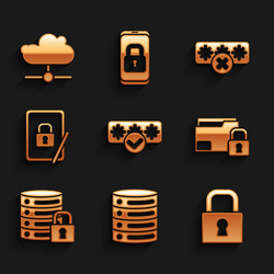 set password protection server data web hosting vector image