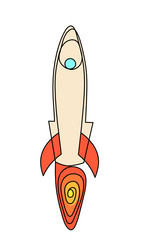 abstract color rocket as continuous line drawing vector image