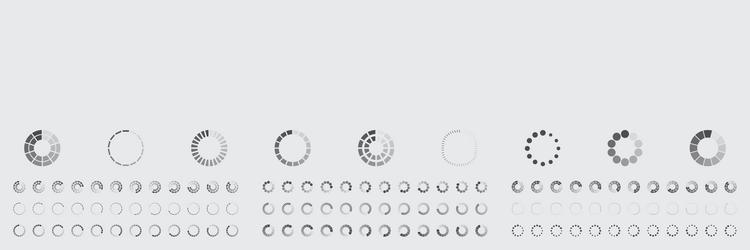 circular loading buffering icons set vector image